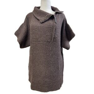 By Malene Birger Womens Sweater XS‎ Extra Small Brown Alpaca Blend Kimono Sleeve